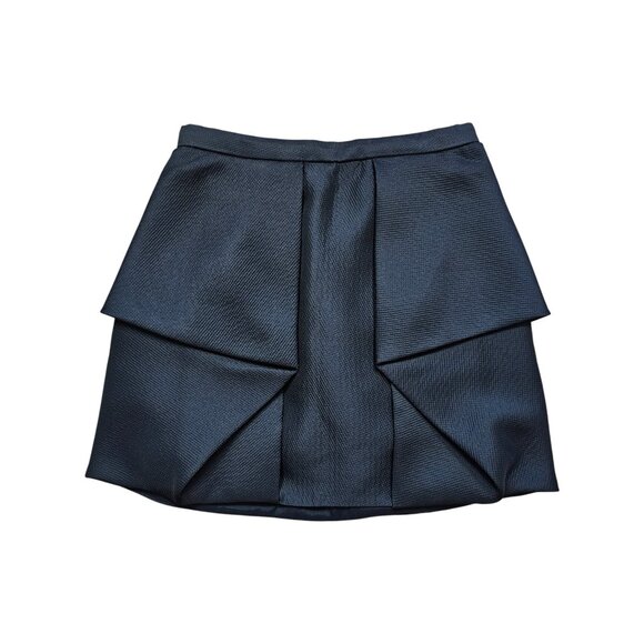 Tibi NWT Black Ruffle Mini Skirt Back Zip Sz 2 - Picture 2 of 7